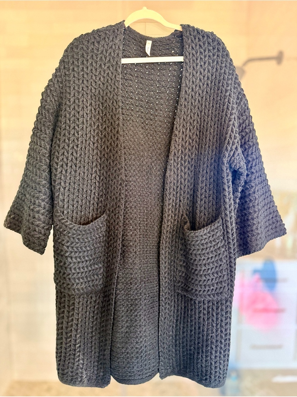 Wishlist Chunky Open-Front Cardigan - Black